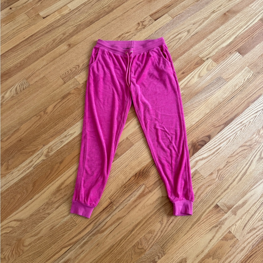 Bebe hot pink joggers vintage y2k terry cloth tracksuit pants